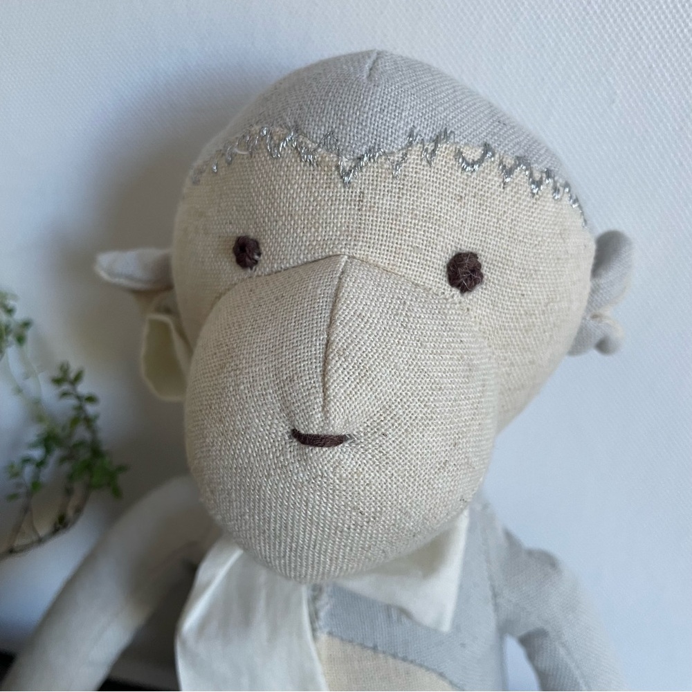 Pottery Barn Kid plush stuffed animal baby nursery elephant monkey gray neutral - Picture 10 of 14